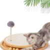 Cat Scratcher, Cat Natural Sisal Scratching Pad, Kitten Interactive Toy with Ball Track Spring Ball for Chasing Hunting Mental Physical Exercise Puzzle