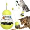 1 Cat Toy for Indoor Cats Wobble Kitten Treat Dispensing Ball Food Dispenser Puzzle Slow Feeder Balls Kitty Stimulating Indoor Interactive Brain