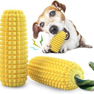 Dog Chew Toys for Aggressive Chewers, Indestructible Tough Durable Squeaky Interactive Dog Toys, Puppy Teeth Chew Corn Stick Toy for Small Medium Large Breed