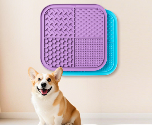 Lick Mat for Dogs & Cats 2 Pack with Suction Cups, Dog Lick Mat for Anxiety Relief, Dog Toys to Keep Them Busy, Peanut Butter Licking Pad for Boredom Reducer, Perfect for Bathing