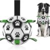 Dog Toys Dog Balls, World Cup Dog Soccer Ball with Straps, Dog Birthday, Herding Ball, Durable Balls for Small Medium Pet, Puppy Outdoor Toy (6 Inch)
