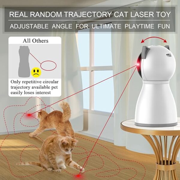 Laser Cat Toys for Indoor Cats,The 4th Generation Real Random Trajectory Motion Activated Rechargeable Automatic Cat Laser Toy,Interactive Cat Toys for Bored Indoor Cats/Kittens