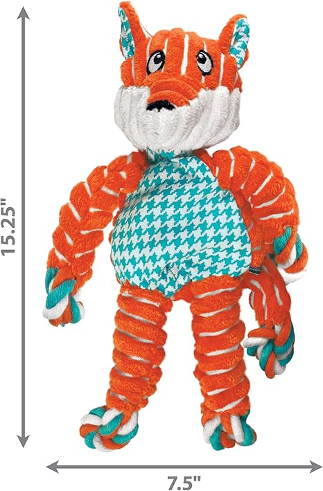 Floppy Knots - Knotted Rope Dog Toy Entices Play - Tug Toy Satisfies Natural Instincts - Dog Supplies with Floppy Design & Minimal Stuffing - Fox, for Medium/Large Dogs