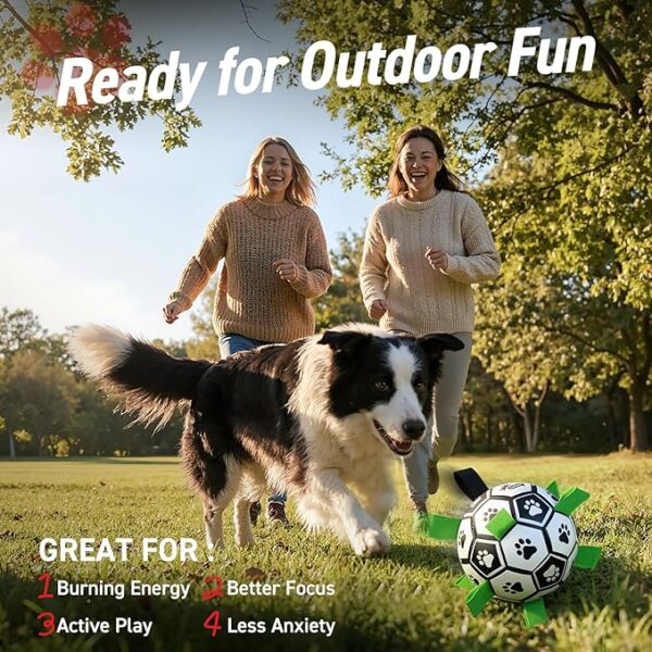 Dog Toys Dog Balls, World Cup Dog Soccer Ball with Straps, Dog Birthday, Herding Ball, Durable Balls for Small Medium Pet, Puppy Outdoor Toy (6 Inch)