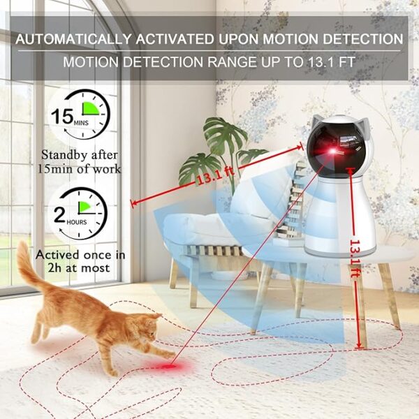 Laser Cat Toys for Indoor Cats,The 4th Generation Real Random Trajectory Motion Activated Rechargeable Automatic Cat Laser Toy,Interactive Cat Toys for Bored Indoor Cats/Kittens