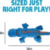 Gators Squeaky Plush Dog Toy with Chew Guard Technology, Durable Fabric & Squeaker for Active Play, Blue, Large