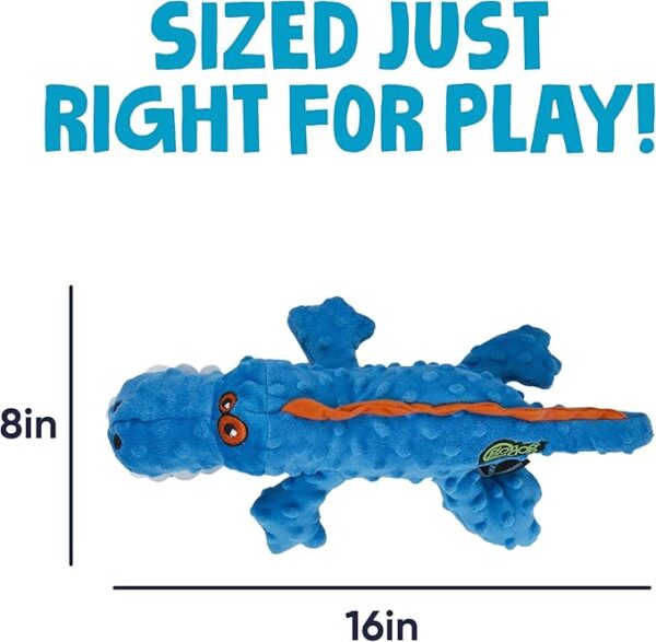 Gators Squeaky Plush Dog Toy with Chew Guard Technology, Durable Fabric & Squeaker for Active Play, Blue, Large