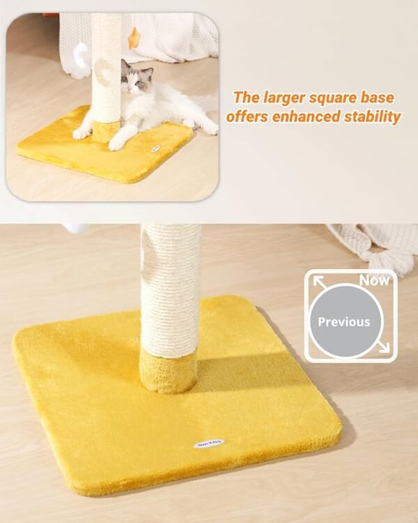 Cloud Cat Tree, Cat Scratching Post with Bed, Small Cat Tree for Kittens, Cat Scratch Post with Cloud-Shaped Soft Perch & Cute Toys, Removeable Cover, Bonus Catnip