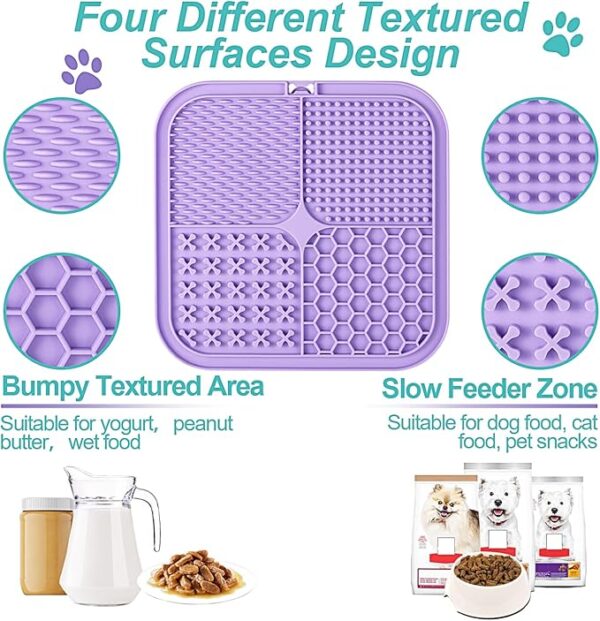 Lick Mat for Dogs & Cats 2 Pack with Suction Cups, Dog Lick Mat for Anxiety Relief, Dog Toys to Keep Them Busy, Peanut Butter Licking Pad for Boredom Reducer, Perfect for Bathing