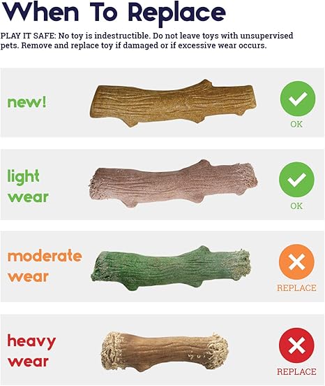 Dogwood Durable Dog Chew Toy, Large - Long Lasting Chew Stick Made with Real Wood - USA Made, L
