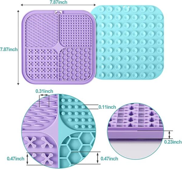 Lick Mat for Dogs & Cats 2 Pack with Suction Cups, Dog Lick Mat for Anxiety Relief, Dog Toys to Keep Them Busy, Peanut Butter Licking Pad for Boredom Reducer, Perfect for Bathing
