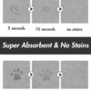 Absorbent Dog Food Mat-Cat Mat for Food and Water Bowl, Quick Dry Pet Food Mat, No Stains Dog Feeding Placemat, Dogs Accessories Pet Supplies (Light Grey, 12”x 19”)