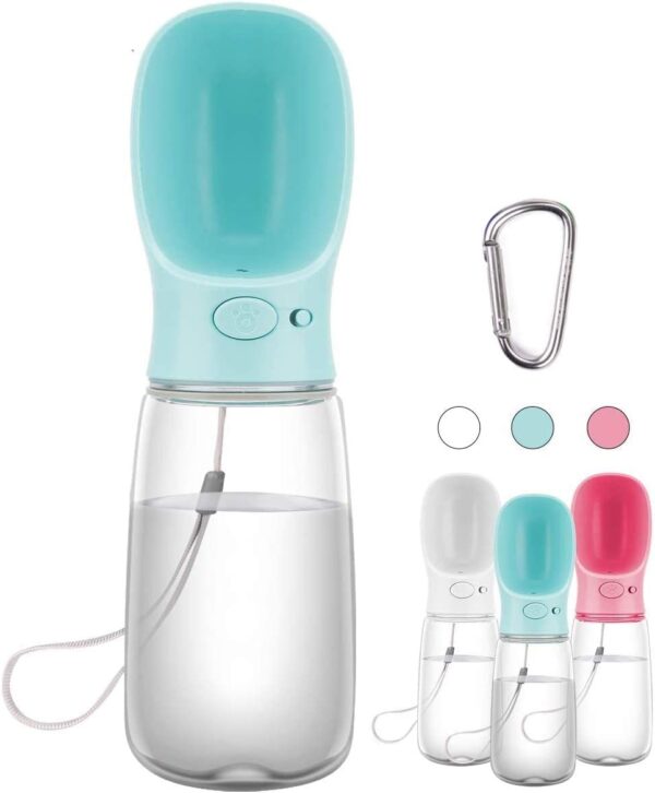 Portable Dog Water Bottle 350/550ml, Pet Water Dispenser Antibacterial Food Grade Leak Proof Dog Cat Travel Drink Bottle Bowl, Pet Outdoor Drinking Cup Dog Gift (550ml, Blue)