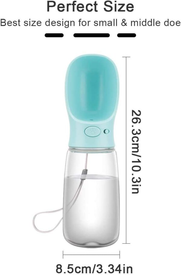 Portable Dog Water Bottle 350/550ml, Pet Water Dispenser Antibacterial Food Grade Leak Proof Dog Cat Travel Drink Bottle Bowl, Pet Outdoor Drinking Cup Dog Gift (550ml, Blue)