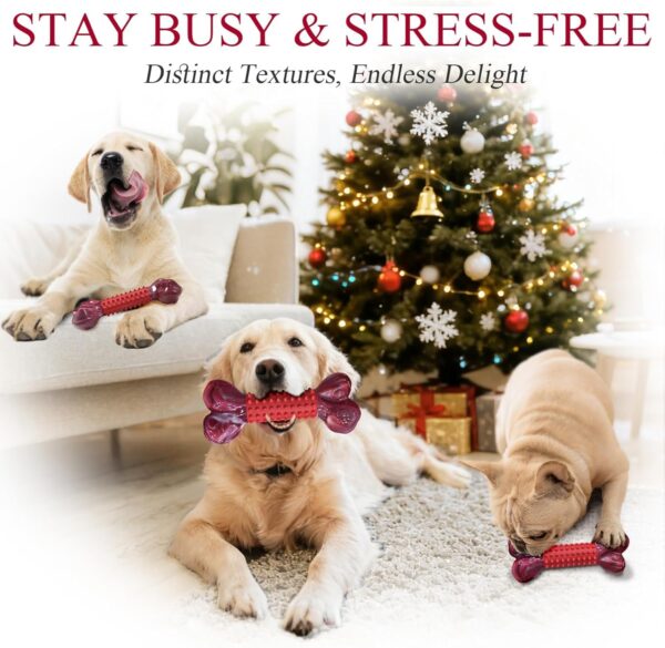 ough Dog Toys for Aggressive Chewers Beef Flavor: 8" Dog Chew Bone for Large Breed, Nylon & Rubber Chew Toy for Medium Large Dogs