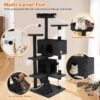 Cat Tree 54in Cat Tower Multi-Level Durable Cat Scratching Post & Cozy Fun Cat Jumping Platform Space Saving Cat Condo Pet Play House for Indoor Cats,Grey