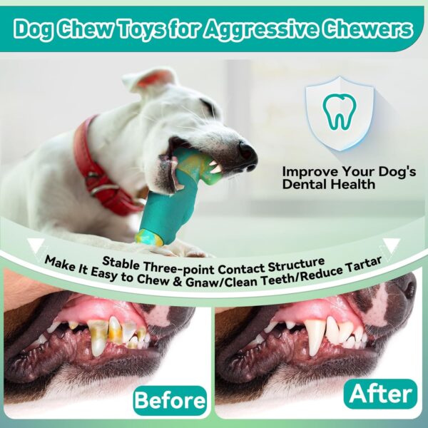 Dog Toys for Aggressive Chewers, Interactive Dog Chew Toys for Large Dogs, Squeaky Chew Toys to Keep Them Busy, Tough Toys for Medium/Large Breed (Green)