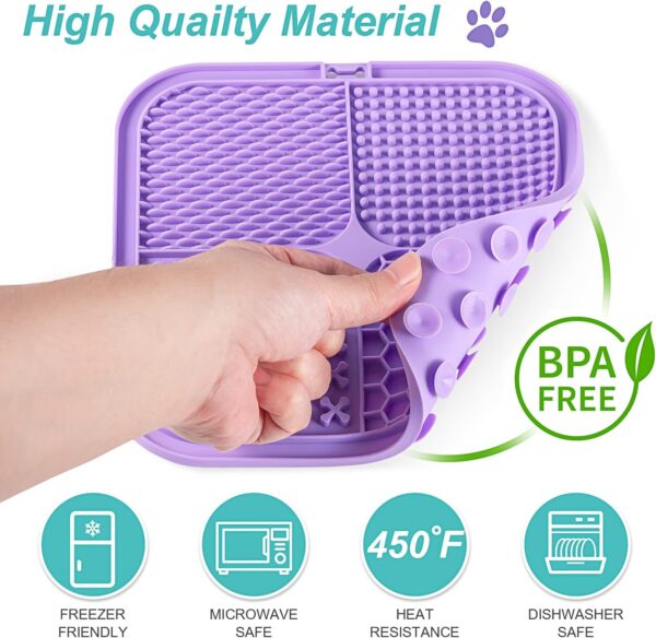 Lick Mat for Dogs & Cats 2 Pack with Suction Cups, Dog Lick Mat for Anxiety Relief, Dog Toys to Keep Them Busy, Peanut Butter Licking Pad for Boredom Reducer, Perfect for Bathing
