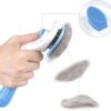 Dog Brush Cat Grooming Comb,Self Cleaning Slicker Brushes with Smooth handle,Pet Tool Button for Shedding Tools Massage Clean Tangled (Blue)