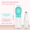 Portable Dog Water Bottle 350/550ml, Pet Water Dispenser Antibacterial Food Grade Leak Proof Dog Cat Travel Drink Bottle Bowl, Pet Outdoor Drinking Cup Dog Gift (550ml, Blue)