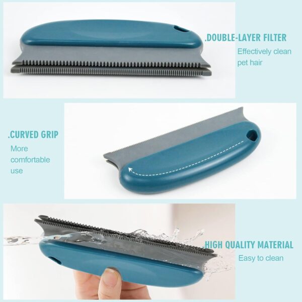 Pro Lint Remover- Carpet Scraper Tool- Reusable Pet Hair Remover, Metal Lint Roller for Cleaning Pet Hair on Clothes,Rugs,Pet Bed,Sofa,Blue Carpet Brush for Car,Shaggy Plush Rugs,Delicate Sofa,Blanket