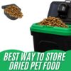 Pet Food Storage Container | Large 30L/15.5kg Plastic Storage Bin with Food Scoop & Flip-Top Locking Lid | Ideal for Storing Dog Treats, Dog Food, Cat Food & Kitten Supplies