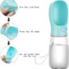 Portable Dog Water Bottle 350/550ml, Pet Water Dispenser Antibacterial Food Grade Leak Proof Dog Cat Travel Drink Bottle Bowl, Pet Outdoor Drinking Cup Dog Gift (550ml, Blue)