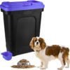 Pet Food Storage Container | Large 30L/15.5kg Plastic Storage Bin with Food Scoop & Flip-Top Locking Lid | Ideal for Storing Dog Treats, Dog Food, Cat Food & Kitten Supplies