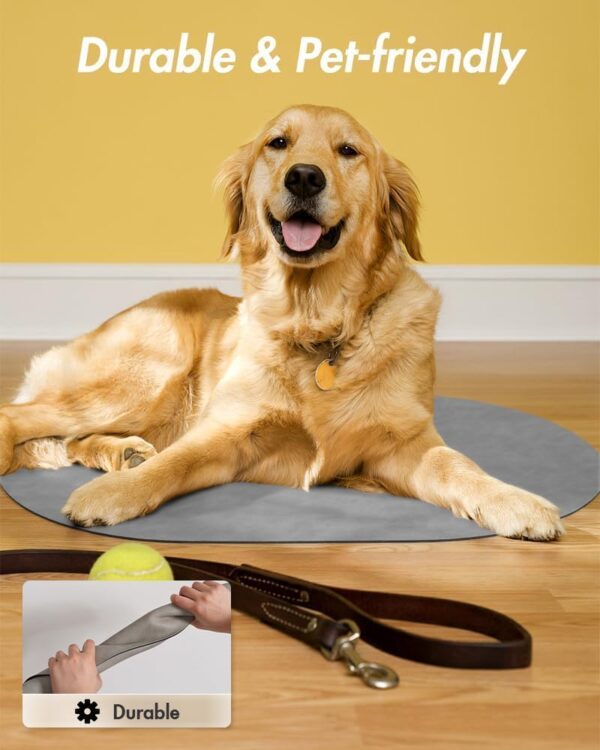 Absorbent Dog Food Mat-Cat Mat for Food and Water Bowl, Quick Dry Pet Food Mat, No Stains Dog Feeding Placemat, Dogs Accessories Pet Supplies (Light Grey, 12”x 19”)