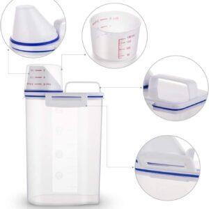 2L/5L Pet Food Storage Container for Dogs/Cats - Portable Dog Food Container for Dry Food, Small BPA-free Plastic Cat Food Storage Container with Lid and Measuring Cup, Pour Spout(2Liter)