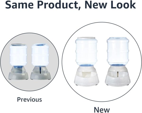 Automatic Dog Cat Water Dispenser Gravity Feeder Set, Pack of 2, Small, 6-Pound Food Capacity, 1-Gallon,