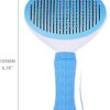 Dog Brush Cat Grooming Comb,Self Cleaning Slicker Brushes with Smooth handle,Pet Tool Button for Shedding Tools Massage Clean Tangled (Blue)