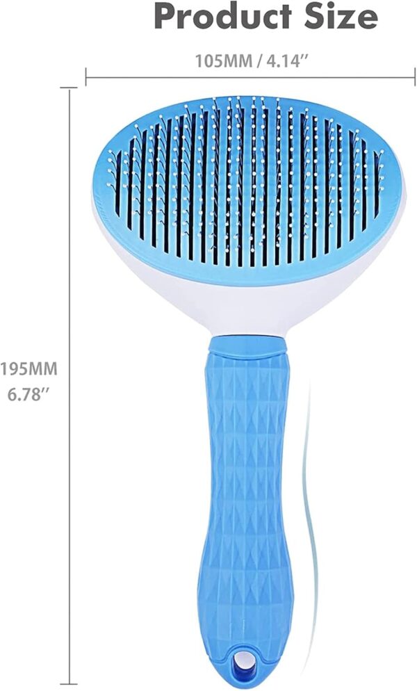 Dog Brush Cat Grooming Comb,Self Cleaning Slicker Brushes with Smooth handle,Pet Tool Button for Shedding Tools Massage Clean Tangled (Blue)