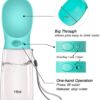 Portable Dog Water Bottle 350/550ml, Pet Water Dispenser Antibacterial Food Grade Leak Proof Dog Cat Travel Drink Bottle Bowl, Pet Outdoor Drinking Cup Dog Gift (550ml, Blue)