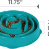 Slow Feeder Dog Bowl - Makes Meal Time Fun, Slows Down Eating, Promotes Healthy Digestion, Prevents Bloat | Slip Resistant and Durable, Food and Water Bowl, Size Large (Turquoise)