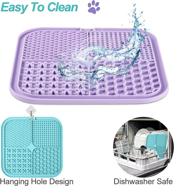Lick Mat for Dogs & Cats 2 Pack with Suction Cups, Dog Lick Mat for Anxiety Relief, Dog Toys to Keep Them Busy, Peanut Butter Licking Pad for Boredom Reducer, Perfect for Bathing