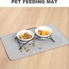 Cat & Dog Feeding Mat, Waterproof Pet Feeding Mat, Non-slip Sillicone Food Mat for Cats and Dogs(48X30CM)