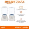 Automatic Dog Cat Water Dispenser Gravity Feeder Set, Pack of 2, Small, 6-Pound Food Capacity, 1-Gallon,