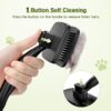 Self-Cleaning Slicker Brush for Dogs and Cats - Rounded Pins Pet Hair Grooming Comb, Portable Massage Tool for Cleaning Tangles, Black