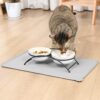 Cat & Dog Feeding Mat, Waterproof Pet Feeding Mat, Non-slip Sillicone Food Mat for Cats and Dogs(48X30CM)