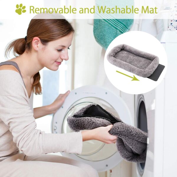 Cat Carrier - Airline Approved, Top Opening Portable Dog Bag with Breathable Mesh/Removable Mat, Adjustable Shoulder Strap & Bowl, Foldable Travel Cage, M, Grey (Max 7kg)