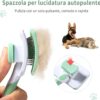Pet Dog Brush, Cat Brush, Self-Cleaning Slicker Brush, Removes Undercoat, Dog Brush, Cat Brush, Short to Long Hair, Suitable Gentle Cat Brush, Green