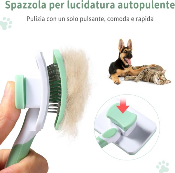 Pet Dog Brush, Cat Brush, Self-Cleaning Slicker Brush, Removes Undercoat, Dog Brush, Cat Brush, Short to Long Hair, Suitable Gentle Cat Brush, Green