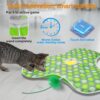 Interactive Cat Toys Rechargeable,Moving Concealed Feathers,Real Mouse Squeaky,Touch Activated Cat Kitten Toy Exercise Toys for Indoor Bored Adult Cats