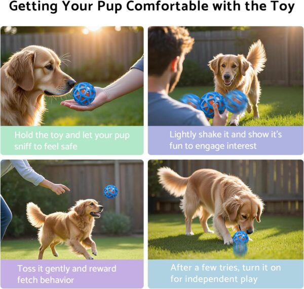 Interactive Dog Toys – Durable Automatic Bouncing & Vibrating Interactive Dog Ball for Smart Play, Motion-Activated Moving Dog Toy for Small/Medium/Large Dogs,USB Rechargeable
