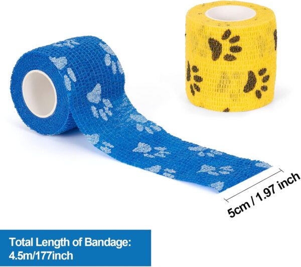 9 Rolls Pet Vet Wrap Self Adhesive Bandage Cohesive Dog Bandages for Pets Elastic Bandage Vet Wrap Tape for Wrist Ankle Sprains & Swelling 5cm x 4.5m