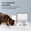 2 in 1 Automatic Pet Feeder, Food and Water Dispenser, for Small Cats And Dogs, 2.2L Food Feeder 1L Water Dispenser Gravity Dispenser Station for Home Travel Dark Grey