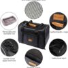 Cat Carrier - Airline Approved, Top Opening Portable Dog Bag with Breathable Mesh/Removable Mat, Adjustable Shoulder Strap & Bowl, Foldable Travel Cage, M, Grey (Max 7kg)